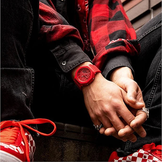GA-2100-4ADR - Casio G-Shock Men's Digital Sporty Casual Watch with Resin Strap